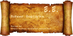 Bohner Boglárka névjegykártya